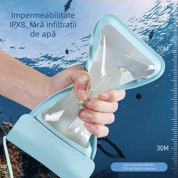 Husă impermeabilă pentru telefon cu ecran tactil, 7,2 inch, universală, pentru înot, scufundări și activități în aer liber
