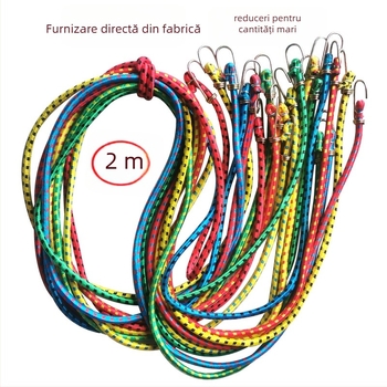 Curea rotundă de fixare cu fir de cauciuc și cârlige din oțel, capacitate 50 kg, Jingyinlong