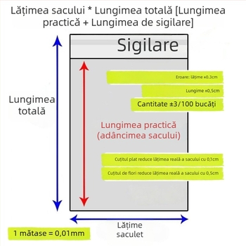 Pungi OPP autoadezive, pachet de 100 de bucăți, ambalare multi-scop pentru bijuterii, haine și papetărie