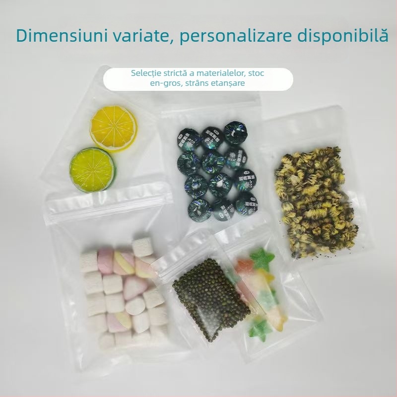 Pungă pentru gustări cu fund plat, auto-seal, sigilare pe trei laturi, finisaj mat, material: OPP+PET+CPP