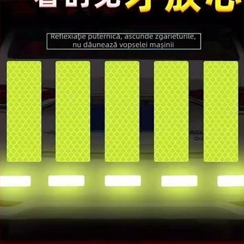 Autocolante pentru caroserie auto, model semn de avertizare, reflexive, montaj autoadeziv