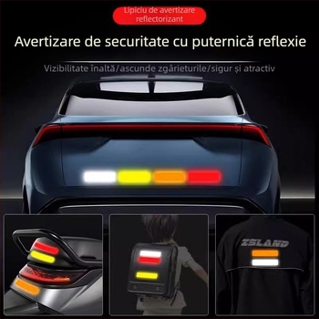 Autocolante pentru caroserie auto, model semn de avertizare, reflexive, montaj autoadeziv
