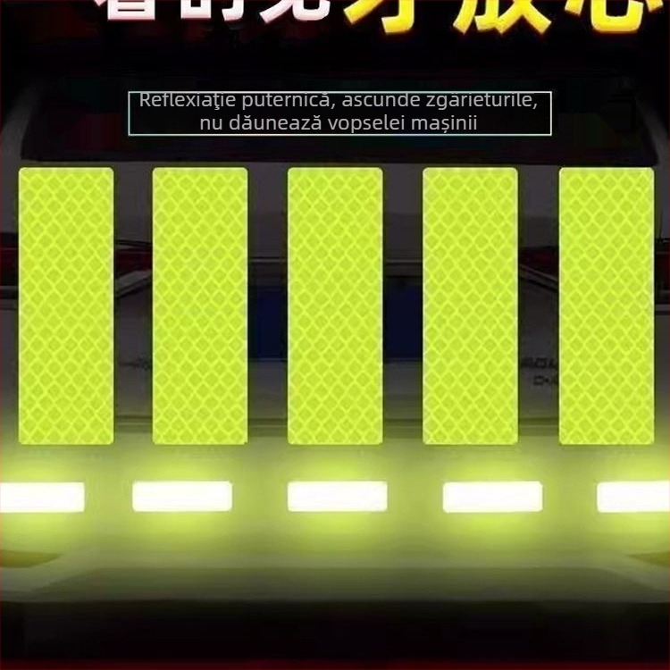 Autocolante pentru caroserie auto, model semn de avertizare, reflexive, montaj autoadeziv