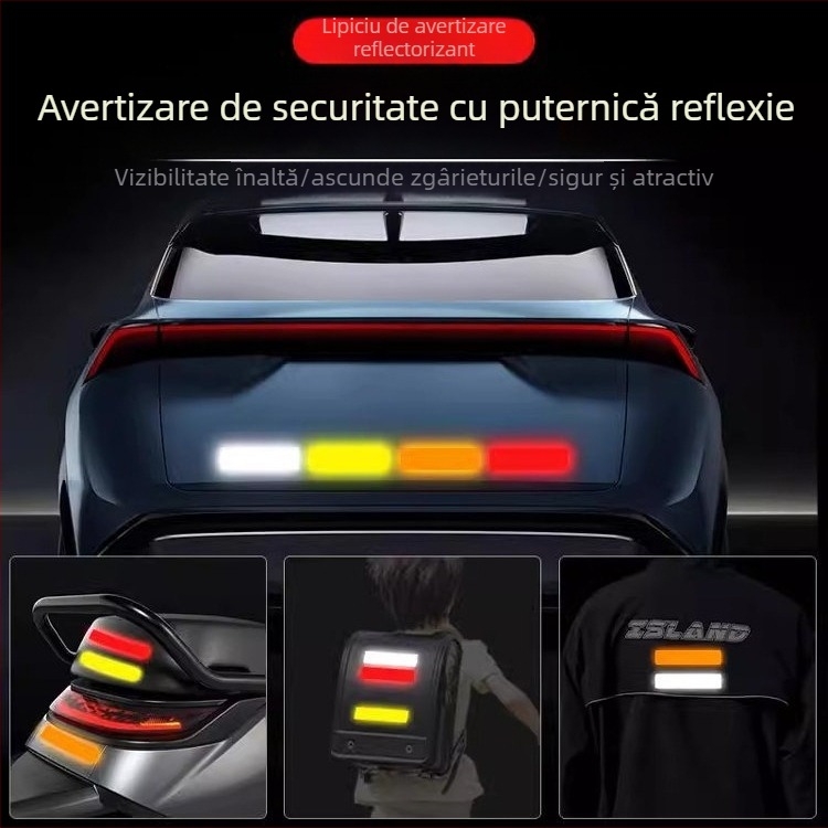 Autocolante pentru caroserie auto, model semn de avertizare, reflexive, montaj autoadeziv