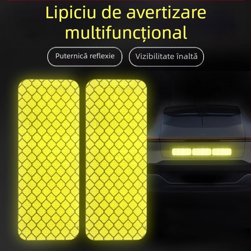 Autocolante pentru caroserie auto, model semn de avertizare, reflexive, montaj autoadeziv
