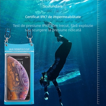 Geantă impermeabilă din TPU pentru telefon, pentru activități în aer liber, cu ecran tactil