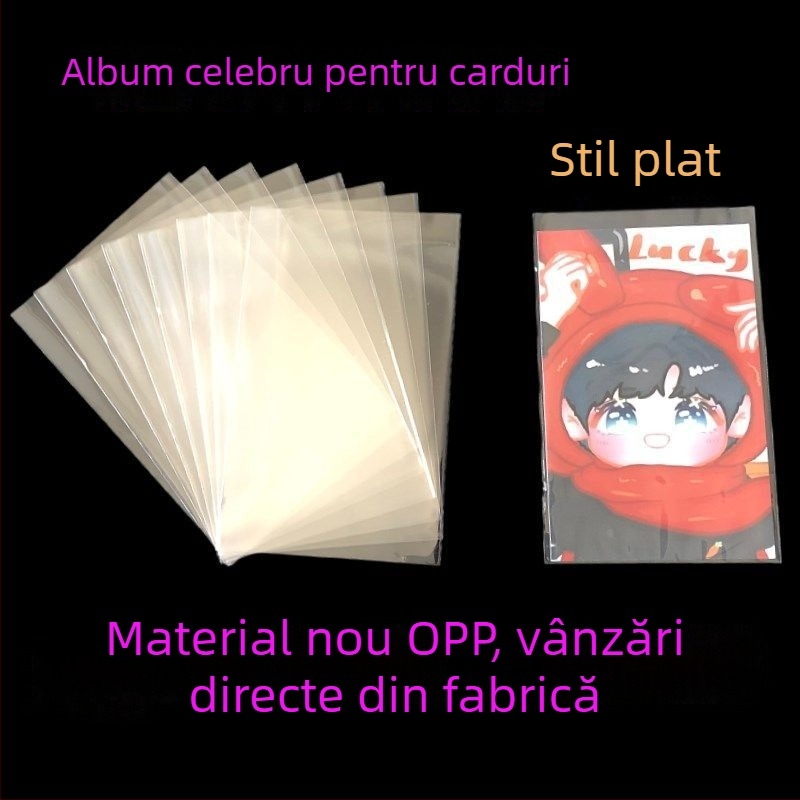 Sacoșă OPP autoadezivă pentru carduri și fotografii, husă transparentă de protecție, margine sigilare 2,5 cm, 100 buc./pachet, din plastic OPP