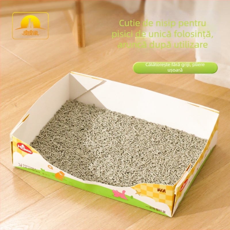 Litter box pentru mașină, portabil, cu spațiu mare, formă pătrată deschisă, impermeabil, Taotaopets/Pipi Tao