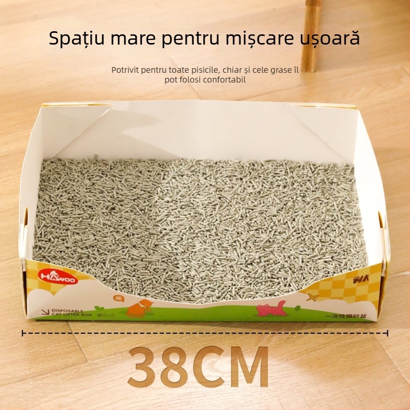 Litter box pentru mașină, portabil, cu spațiu mare, formă pătrată deschisă, impermeabil, Taotaopets/Pipi Tao