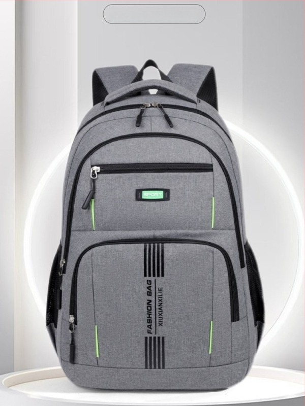 Rucsac PVC, stil campus tânăr, căptușeală poliester, model cu litere, bretele cu aer