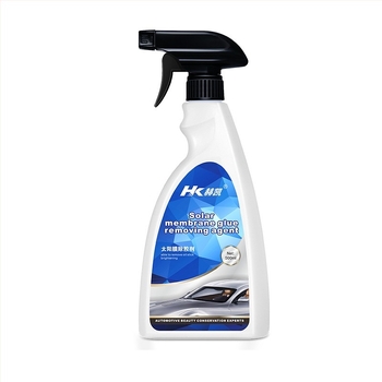 Curățător spumă pentru geam auto cu îndepărtare de lipit de pe folii solare; ingrediente principale: apă deionizată, surfactanți, cellosolve, ingrediente active; durata de valabilitate 3 ani; standard QB/T 4525-2013; etichetare privată disponibilă