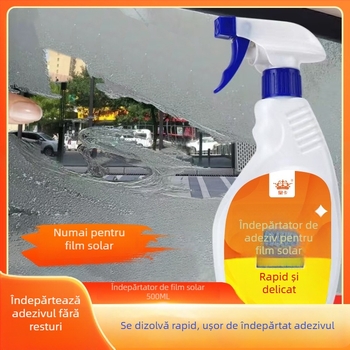 Îndepărtător de adeziv pentru folia de acoperire a mașinii – elimină reziduurile de bandă dublu adezivă și etichete adezive; Shield King, lichid, pH 7, ingrediente principale: dizolvant de adeziv