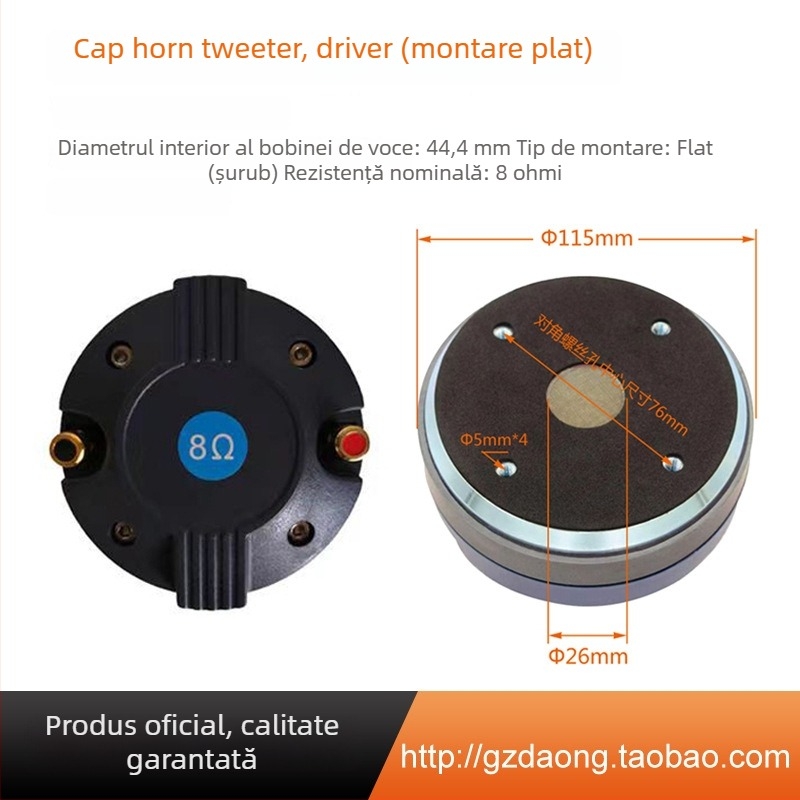 Driver Tweeter: horn cu nucleu 34/44, gură plată, difuzor de scenă