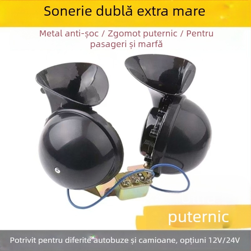 Claxon auto DL35, 12V/24V, 105–115 dB, 55 Ω, 15 A, Ton înalt – jos