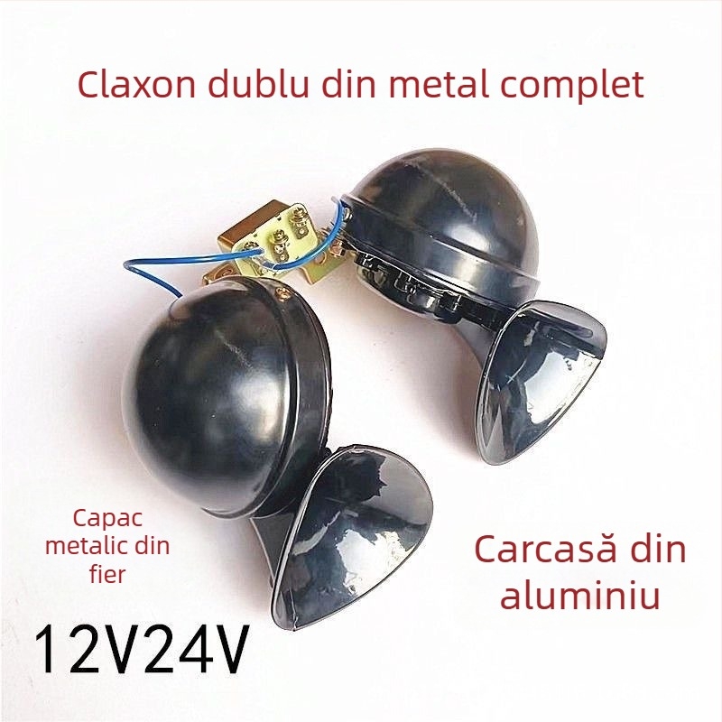 Claxon auto DL35, 12V/24V, 105–115 dB, 55 Ω, 15 A, Ton înalt – jos