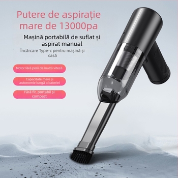 Aspirator portabil fără fir – umed și uscat, baterie încorporată de peste 5000mAh, 100W, aspirație maximă 15kPa, alimentare USB