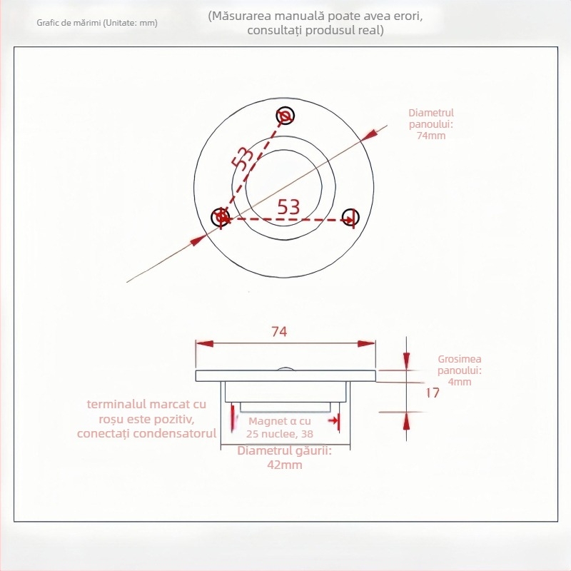 MUSICLEADER Tweeter coaxial din compozit cu diafragmă din mătase, circuit magnetic intern, pentru fidelitate înaltă în sistemul audio de acasă