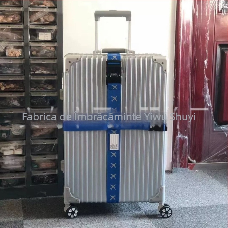 Bretele de bagaj încrucișate, stil aviație, model cu dungi; nailon, impermeabile, ultra-ușoare