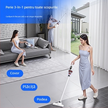 Aspirator de mână fără fir, încărcare prin USB, 120W, perie 2‑în‑1 pentru frecare și aspirare, baterie încorporată de 1600mAh