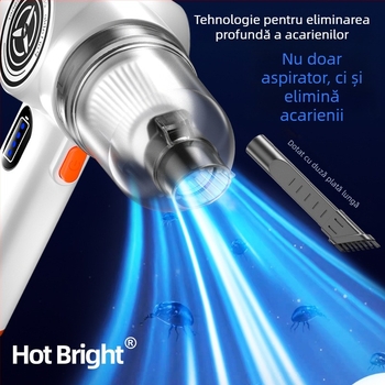 Aspirator portabil fără fir pentru mașină și casă — aspirație și suflare duală, baterie încorporată 3001–4000mAh, 5W, aspirație ≥25kPa, vid >5000Pa, alimentare USB