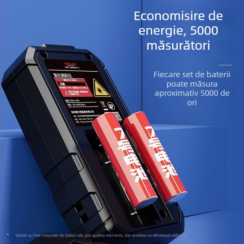 Delixi Distanțier cu Laser – Dispozitiv portabil de măsurare a distanței cu afișaj digital