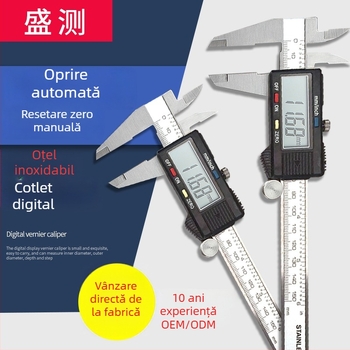 Caliper digital cu tijă de adâncime, oțel inoxidabil 4Cr13, afișaj digital