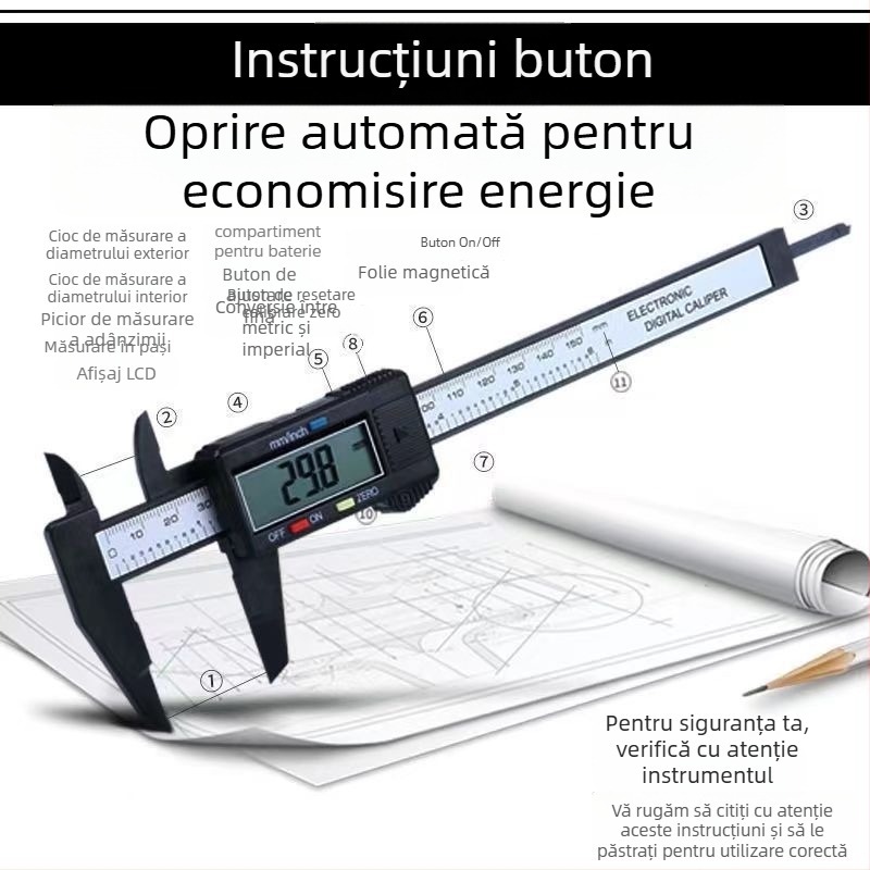 Caliper digital pentru brățară din jad – instrument de măsurare de înaltă precizie cu afișaj digital