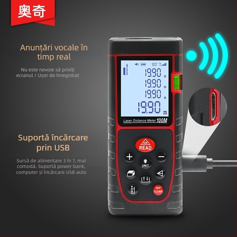 Distanțier cu laser pentru decor interior (gamă 40 m; senzor infraroșu; măsurare electronică; seria OQ)