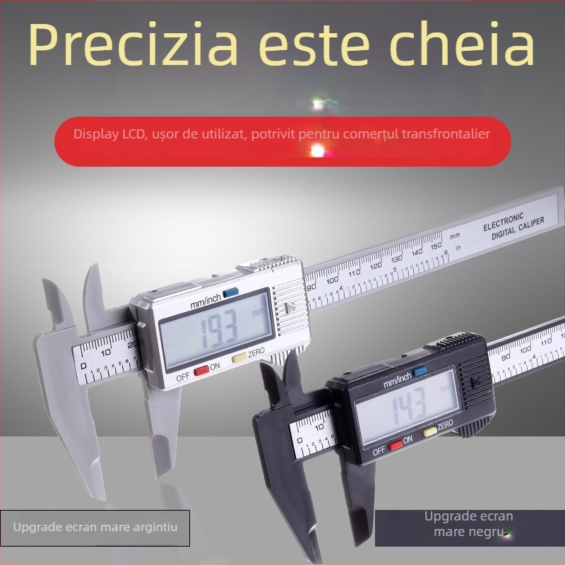 Caliper digital din plastic complet, afișaj electronic, pentru bijuterii și proiecte DIY