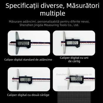 Jingda Caliper Digital de Adâncime 0-200 mm, Rezoluție 0,01 mm, Ecran Digital, Oțel Inoxidabil 4Cr13