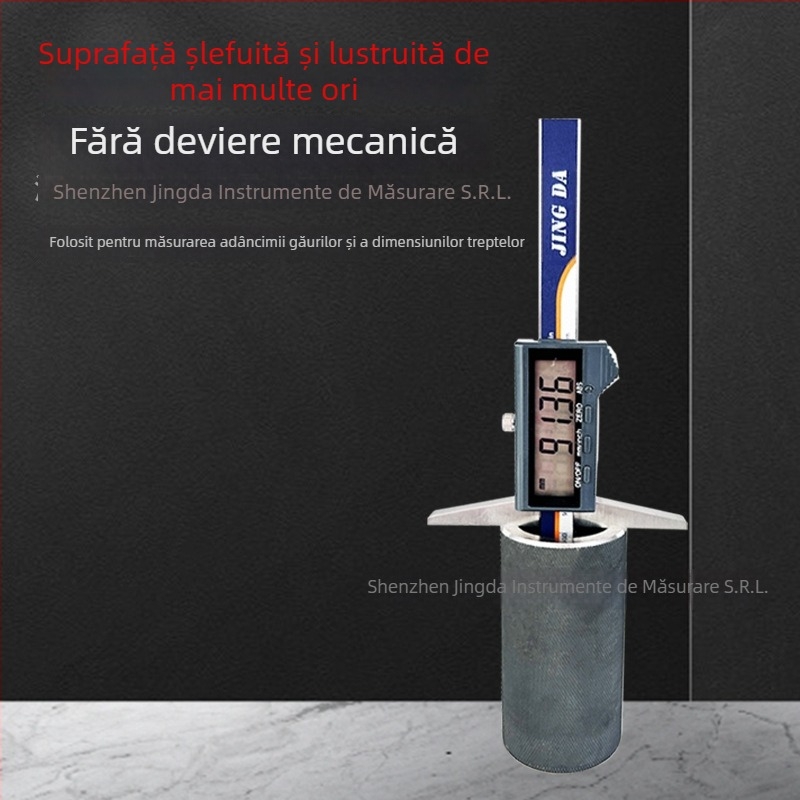 Jingda Caliper Digital de Adâncime 0-200 mm, Rezoluție 0,01 mm, Ecran Digital, Oțel Inoxidabil 4Cr13