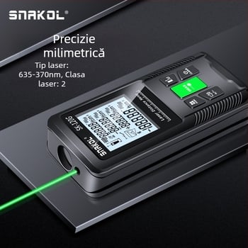 Metru de distanță cu laser cu lumină verde, riglă digitală de înaltă precizie pentru exterior, nivel laser portabil cu Bluetooth pentru măsurarea încăperilor
