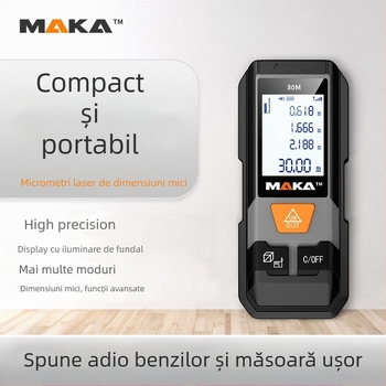 Găsitor de distanțe cu laser MK202 (rază 20/30/40 m, precizie ±2, portabil, măsurare suprafețe și distanțe)