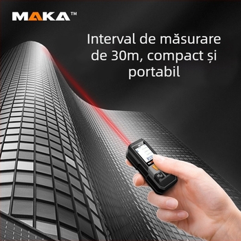 Găsitor de distanțe cu laser MK202 (rază 20/30/40 m, precizie ±2, portabil, măsurare suprafețe și distanțe)