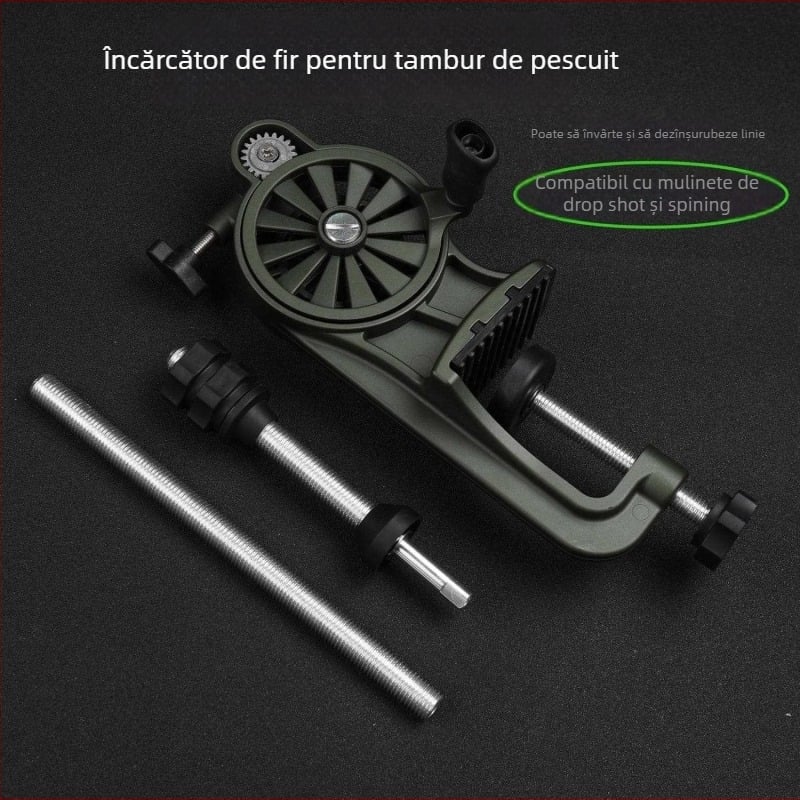 Dispozitiv de înfășurare a liniei pentru tamburi de pescuit, pentru mai multe tamburi, semi-automat, model Online device, material Nylon