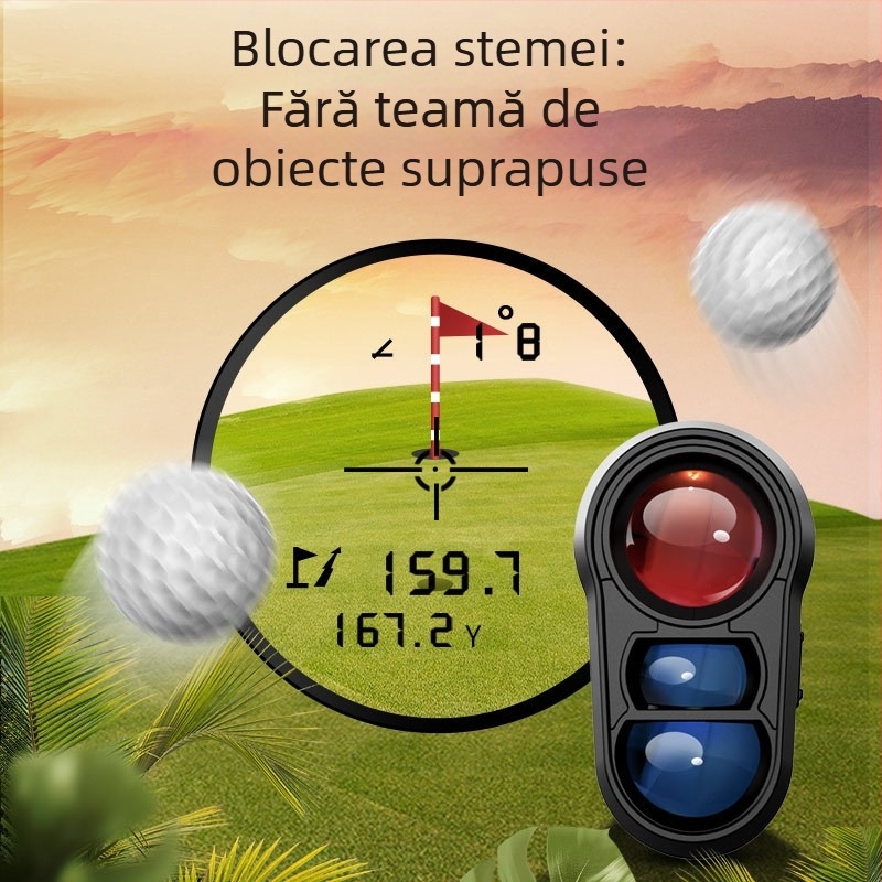 Distanțier cu laser pentru golf, portabil, infraroșu – raza 5–1000 m, precizie ±1 m, greutate 140 g, model Nk, brand Nohawk/Dark Eagle