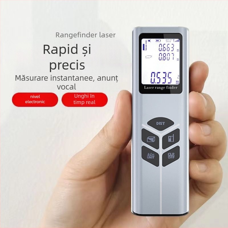 Meter de distanță cu laser, portabil, măsurare infraroșu, precizie ridicată, rază până la 40 m
