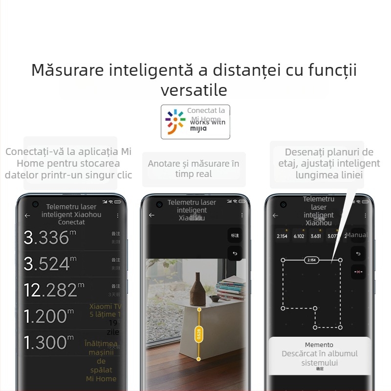 Little Monkey Tools Metru laser de distanță, riglă electronică inteligentă compactă, măsurare cu infraroșu pentru renovări interioare