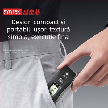 Distanțimetru cu laser MN-CJY – dispozitiv portabil pentru măsurarea distanțelor în interior/exterior, rază 30 m, greutate 70 g