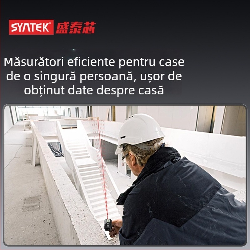Distanțimetru cu laser MN-CJY – dispozitiv portabil pentru măsurarea distanțelor în interior/exterior, rază 30 m, greutate 70 g