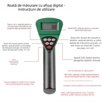 Tuosen dispozitiv de măsurare a distanței cu roată mare și roată mică, rulă mecanică cu afișaj digital
