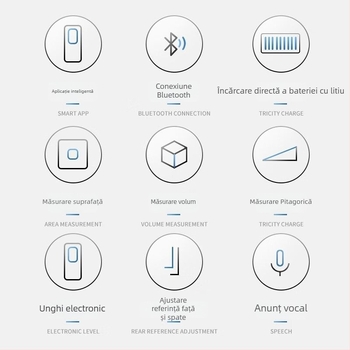 V distanțier laser cu precizie înaltă, Bluetooth, măsurare infraroșu, riglă laser, instrument electronic portabil