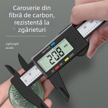 Caliper digital de înaltă precizie pentru bijuterii și uz casnic, oțel inoxidabil, afișaj digital