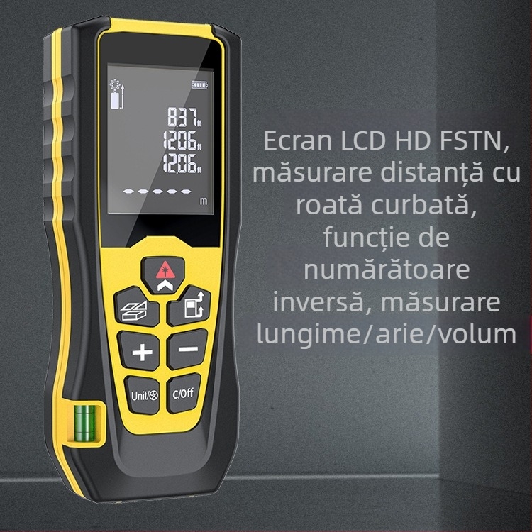 Măsurător portabil de distanță cu laser, trei în unu, riglă electronică de înaltă precizie, rază 40/60 m