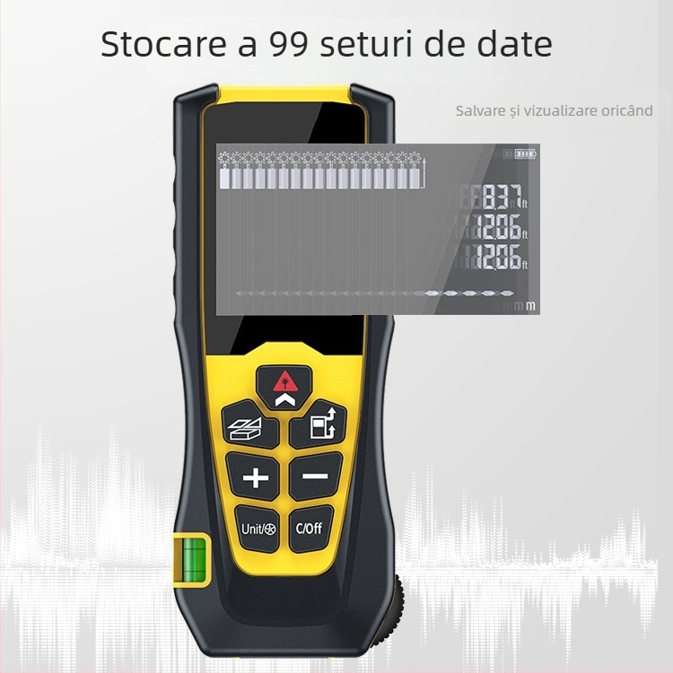 Măsurător portabil de distanță cu laser, trei în unu, riglă electronică de înaltă precizie, rază 40/60 m