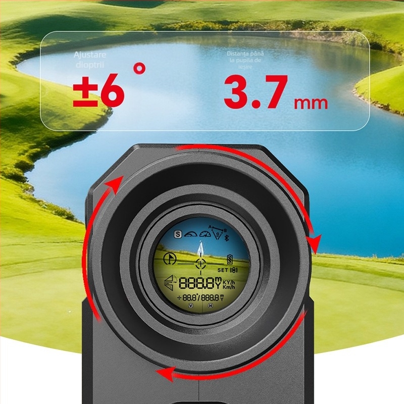 Brightsky Brt-gr2000 laser rangefinder pentru golf – portabil, rază până la 2000 m, precizie ±1 m, multifuncțional: măsurare distanță, înălțime, unghi, viteză, blocare steag, compensare pantă și compensare balistică
