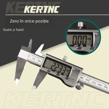 KERTNC Caliper digital cu corp din aliaj de zinc, carcasă din plastic, afișaj digital electronic, măsurare adâncime și pas