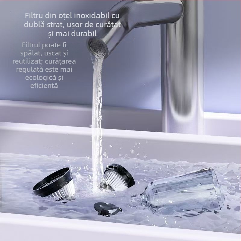 Aspirator fără fir pentru mașină, portabil, 12V, 120W, 5500Pa, 15 min baterie, fără cablu, funcție de umflare