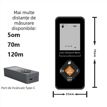 Telemeter laser pentru interior, rază 100 m, seria D/DS, notificări vocale