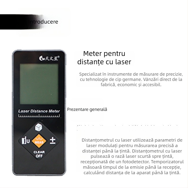 Telemeter laser pentru interior, rază 100 m, seria D/DS, notificări vocale